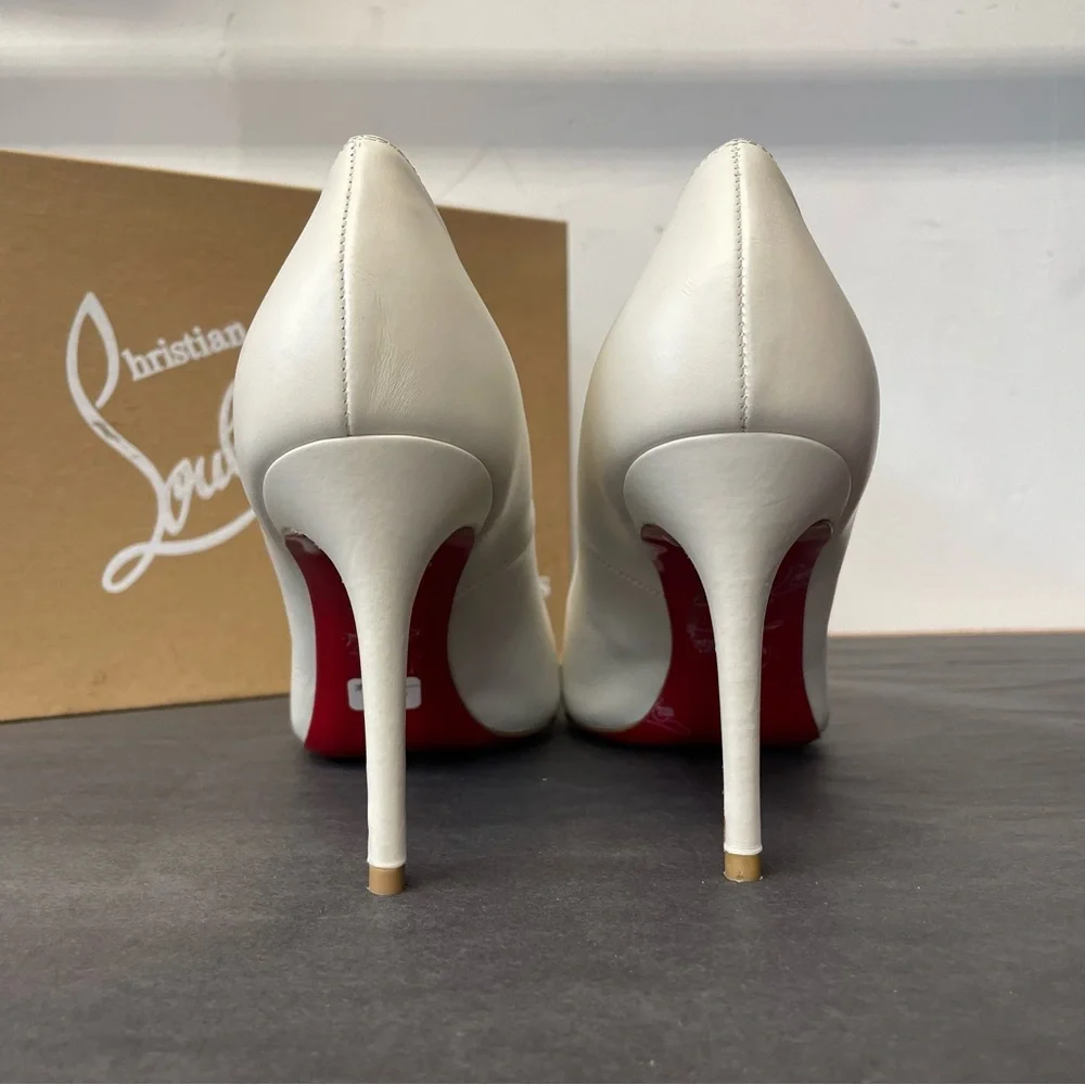 Christian Louboutin Fifi Off White 85 mm Round toe Pumps size 38 - Picture 13 of 13